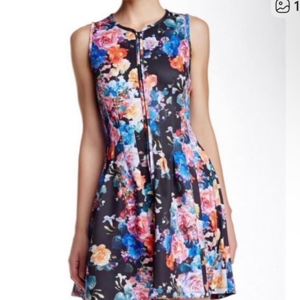 Betsey Johnson Floral Fit & Flare Scuba Dress